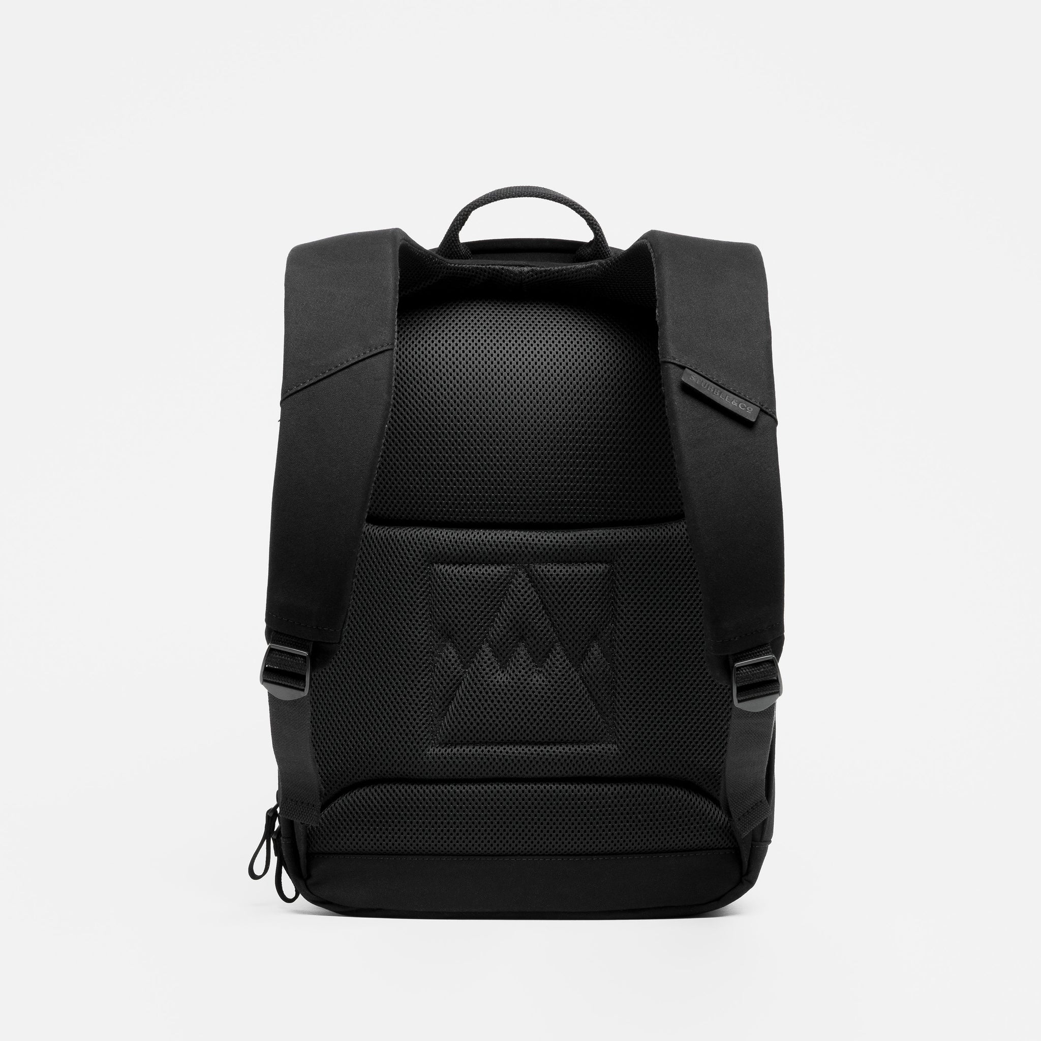 A studio shot of the back panel on the Classic Backpack 15L in All Black