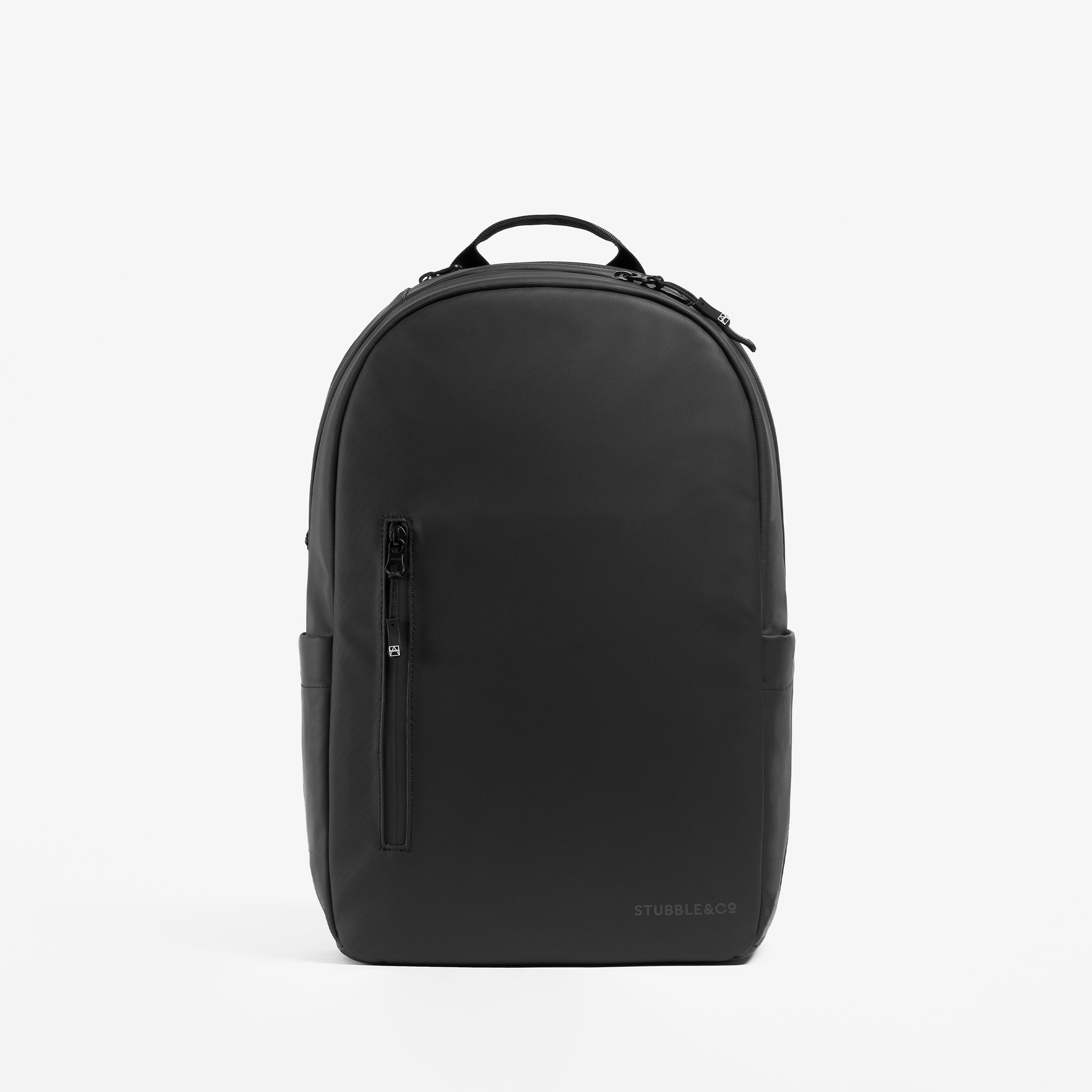 A studio shot of the  front of the Everyday Backpack 15L in All Black