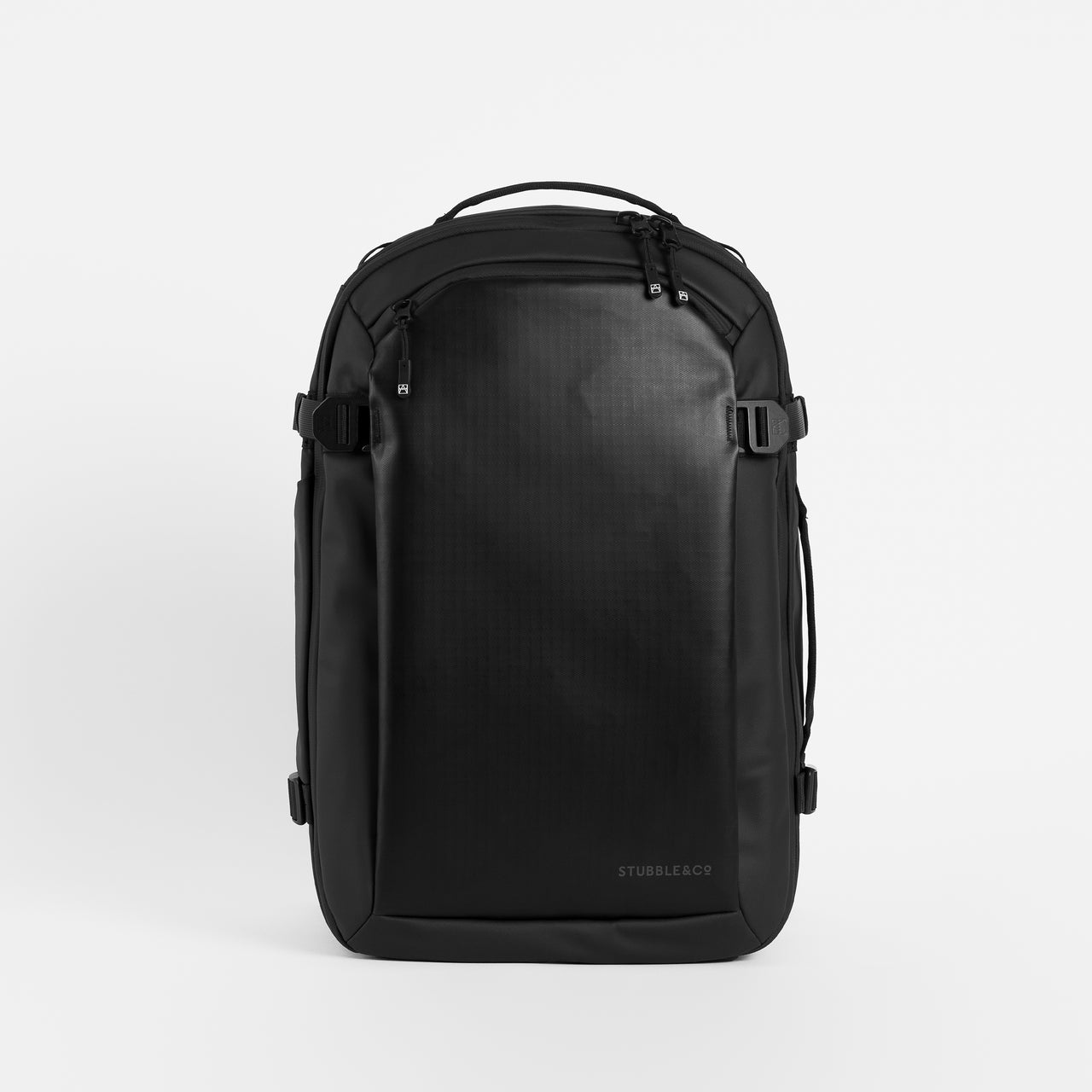 A studio shot of the front of the Hybrid Backpack 30L in All Black