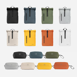 The Roll Top 15L and Wash Bag Bundle collage [All variants]