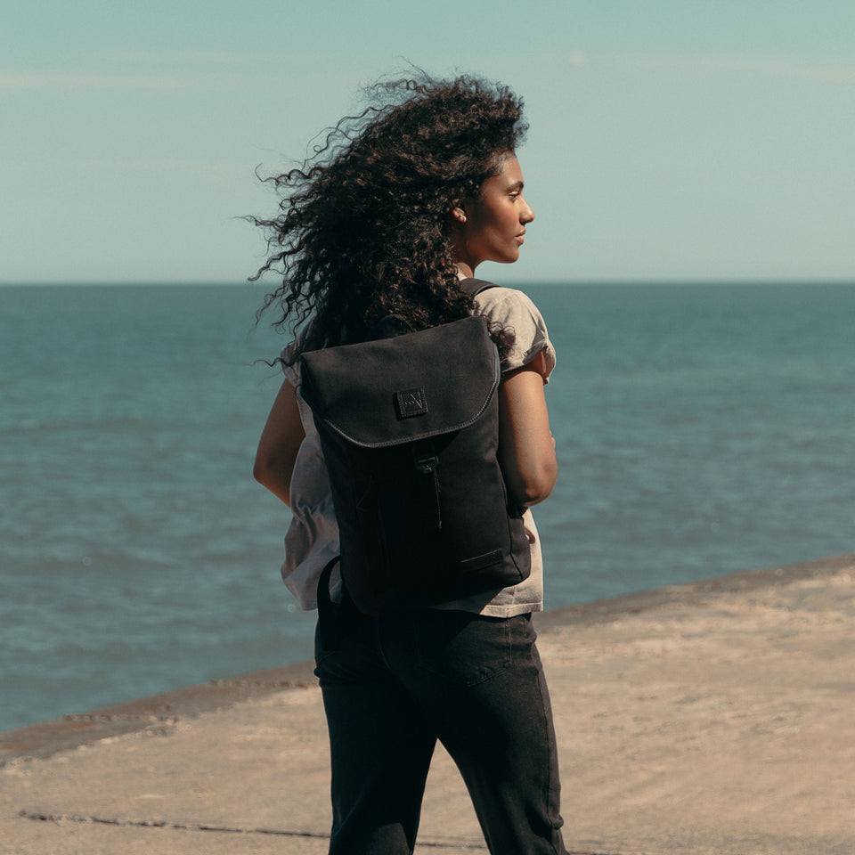 Women wearing The Backpack Mini in All Black