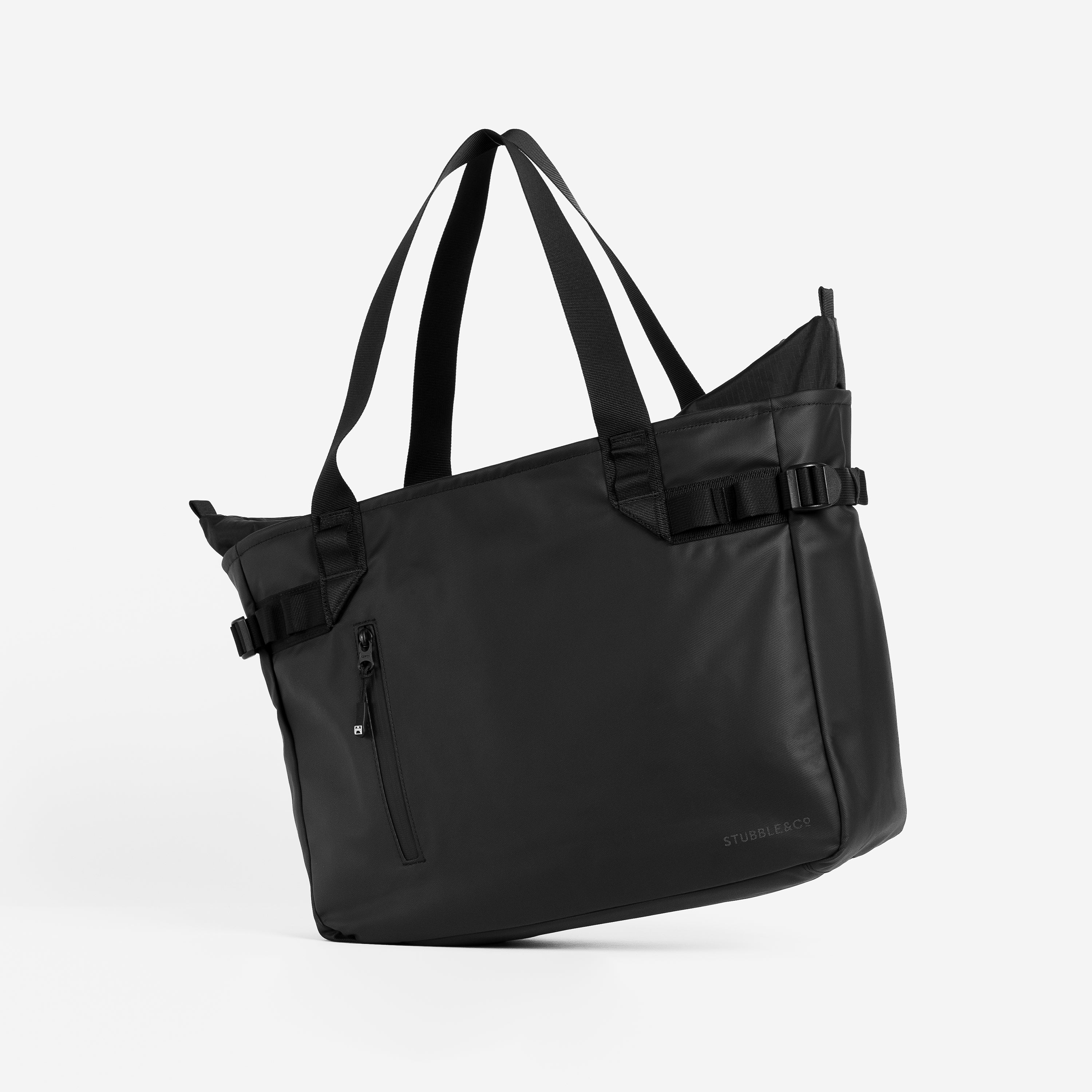 Black tote bag with long strap hotsell