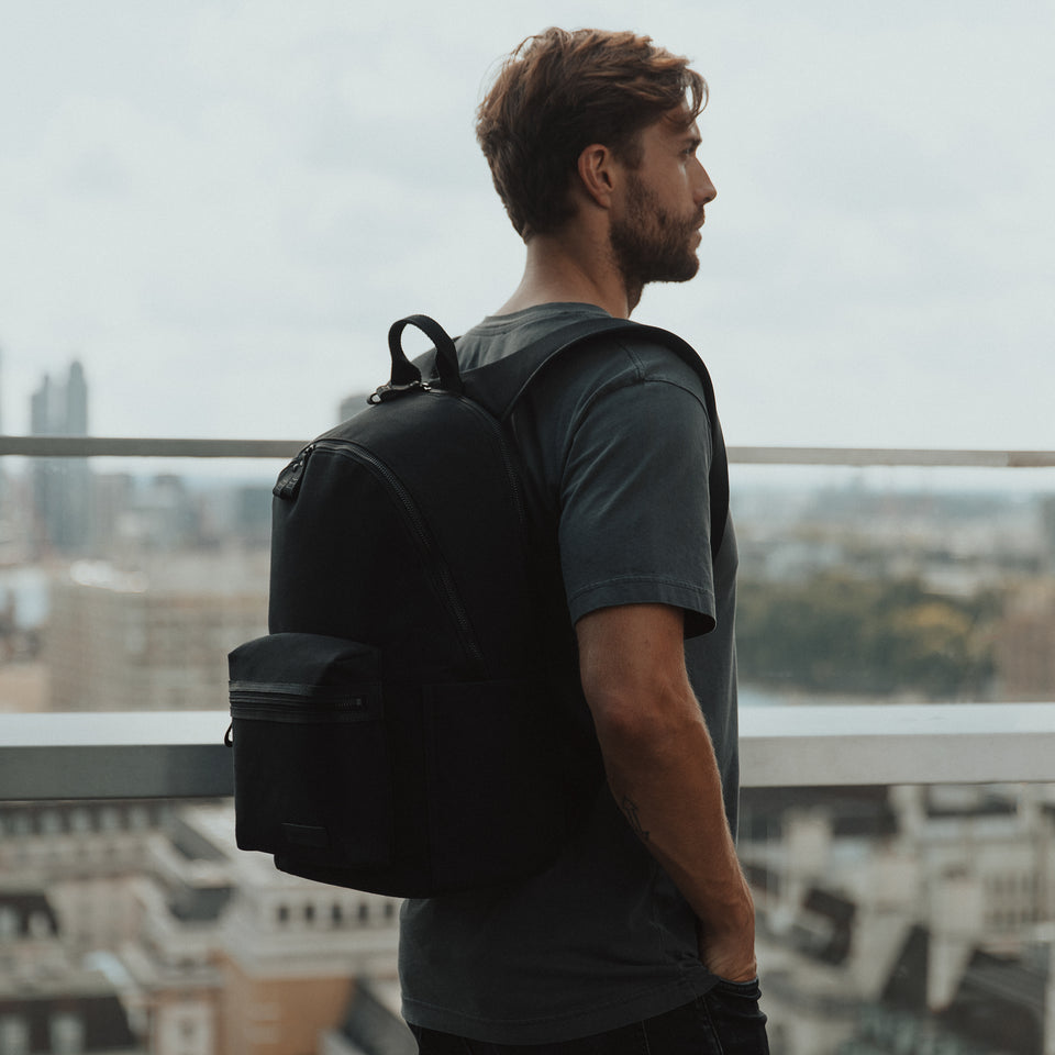 The Commuter Backpack. Waterproofed Canvas and Leather. 16